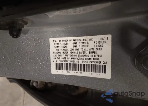 2016 Honda Accord Ex-L from USA, damaged, VIN 1HGCR2F8XGA120342